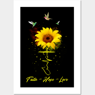 Sunflower Faith Hope Love Posters and Art